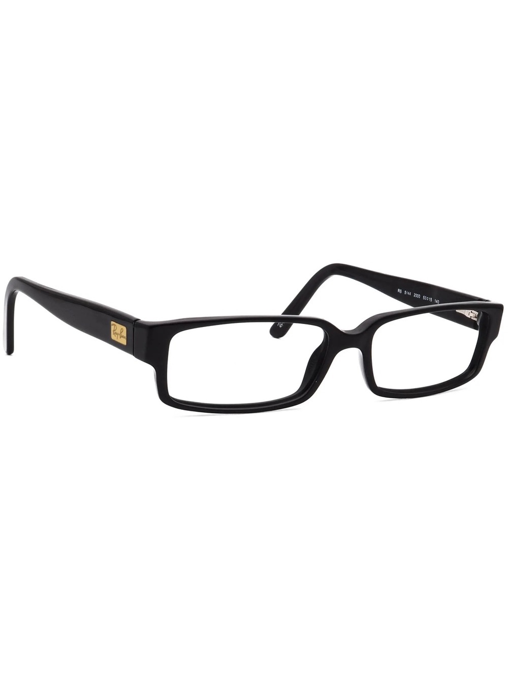 Ray-Ban Men's or women’s Black Rectangular Acetate Glasses with Gold Logo Accent